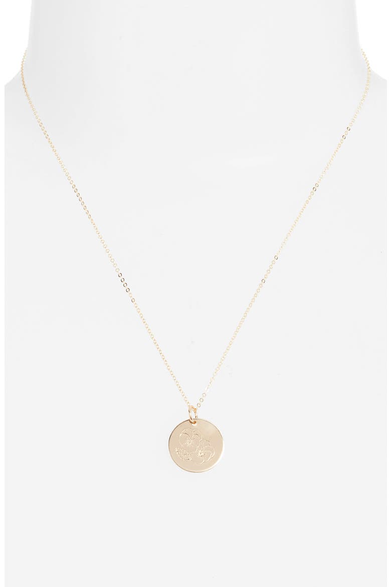 Birth Flower Necklace, Alternate, color, 14K GOLD FILL - FEBRUARY