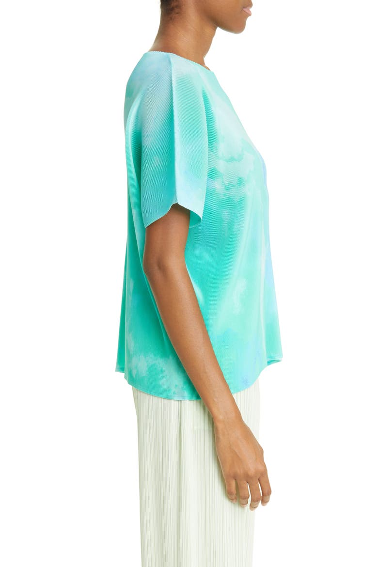 Shore Mist Pleated Top, Alternate, color, TURQUOISE BLUE