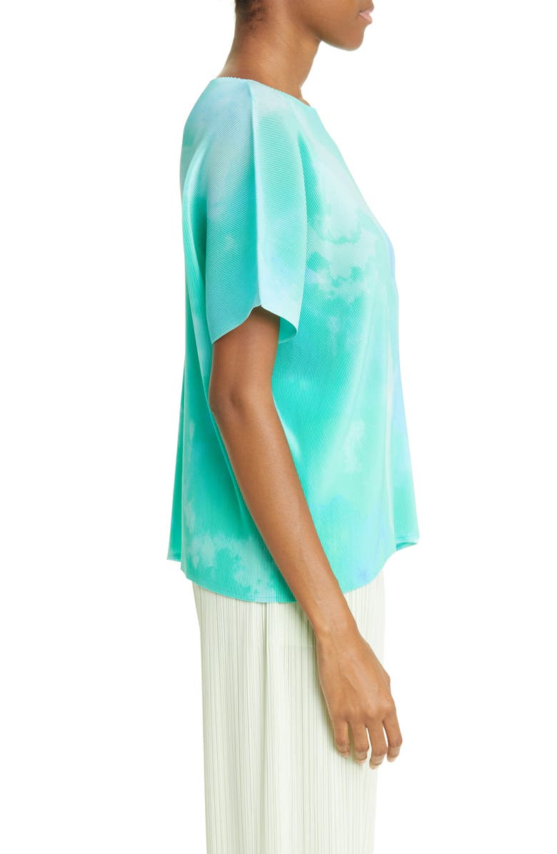 Pleats Please Issey Miyake Shore Mist Pleated Top, Alternate, color, 