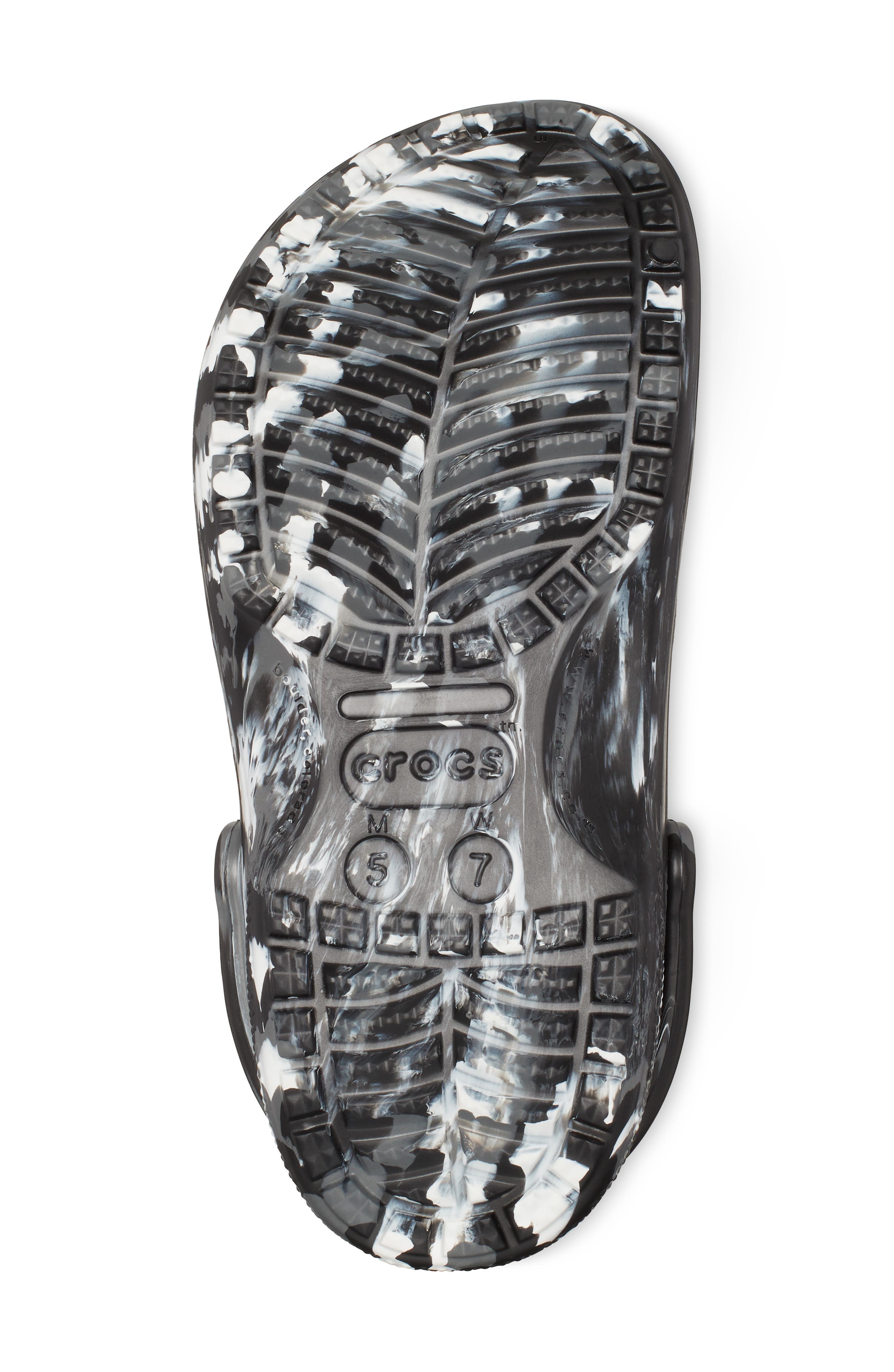 CROCS Gender Inclusive Baya Marbled Clog, Alternate, color, Black/ White