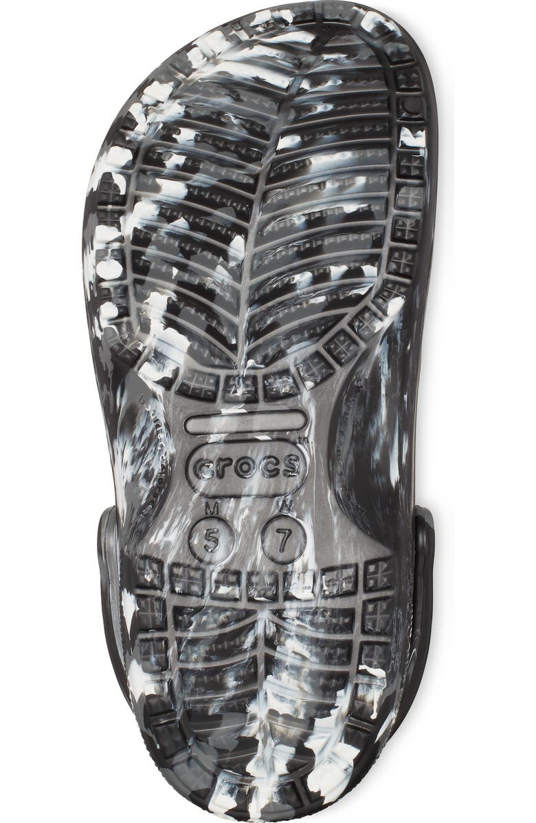 CROCS Gender Inclusive Baya Marbled Clog, Alternate, color, Black/ White