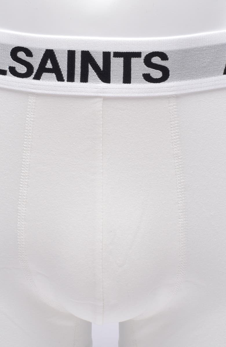 AllSaints 3-Pack Contour Pouch Stretch Organic Cotton Trunks, Alternate, color, White