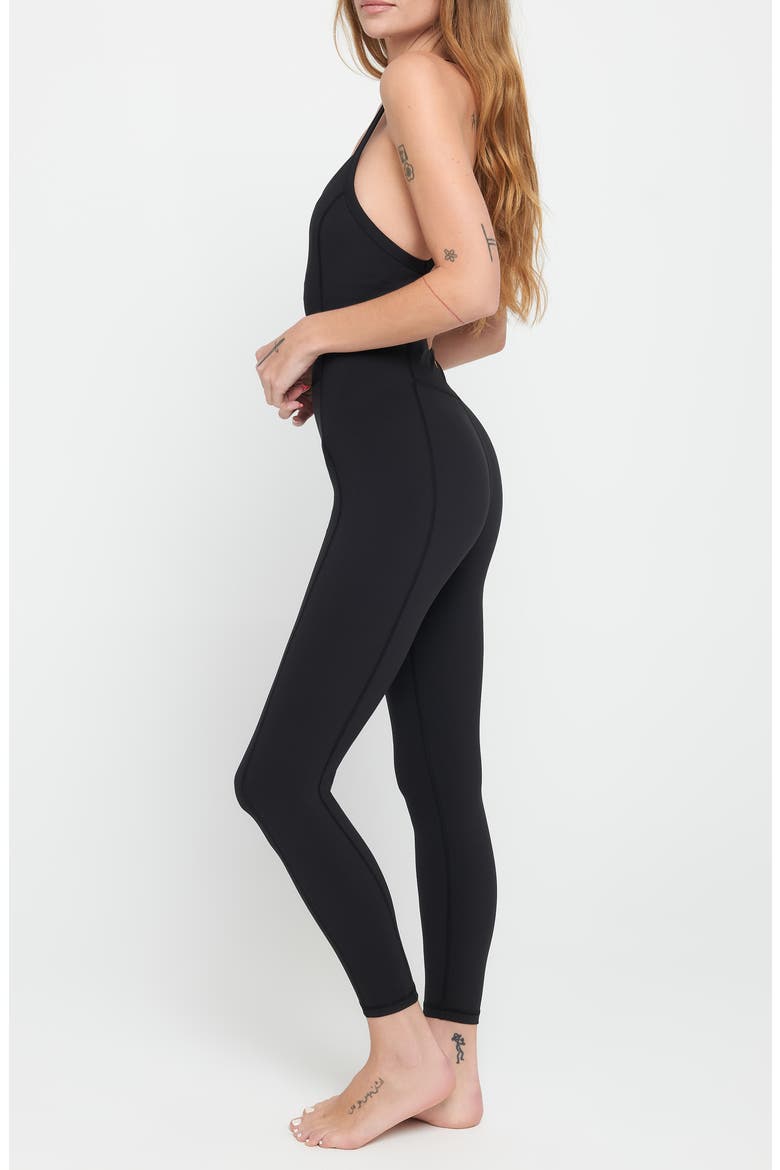 Margot Crossover Strap Bodysuit, Alternate, color, BLACK