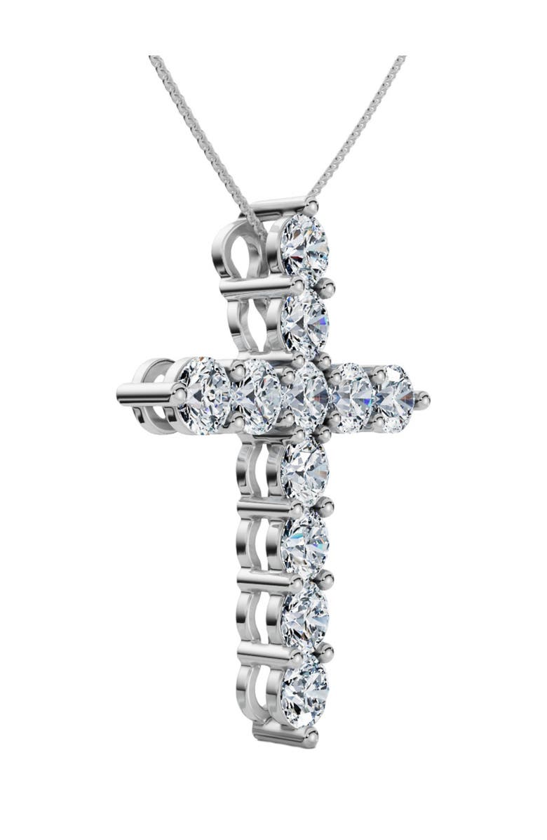 Bliss Diamond 2Ct TW Diamond Cross Women's Necklace 14k Gold Lab Grown 1" Tall, Alternate, color, White Gold