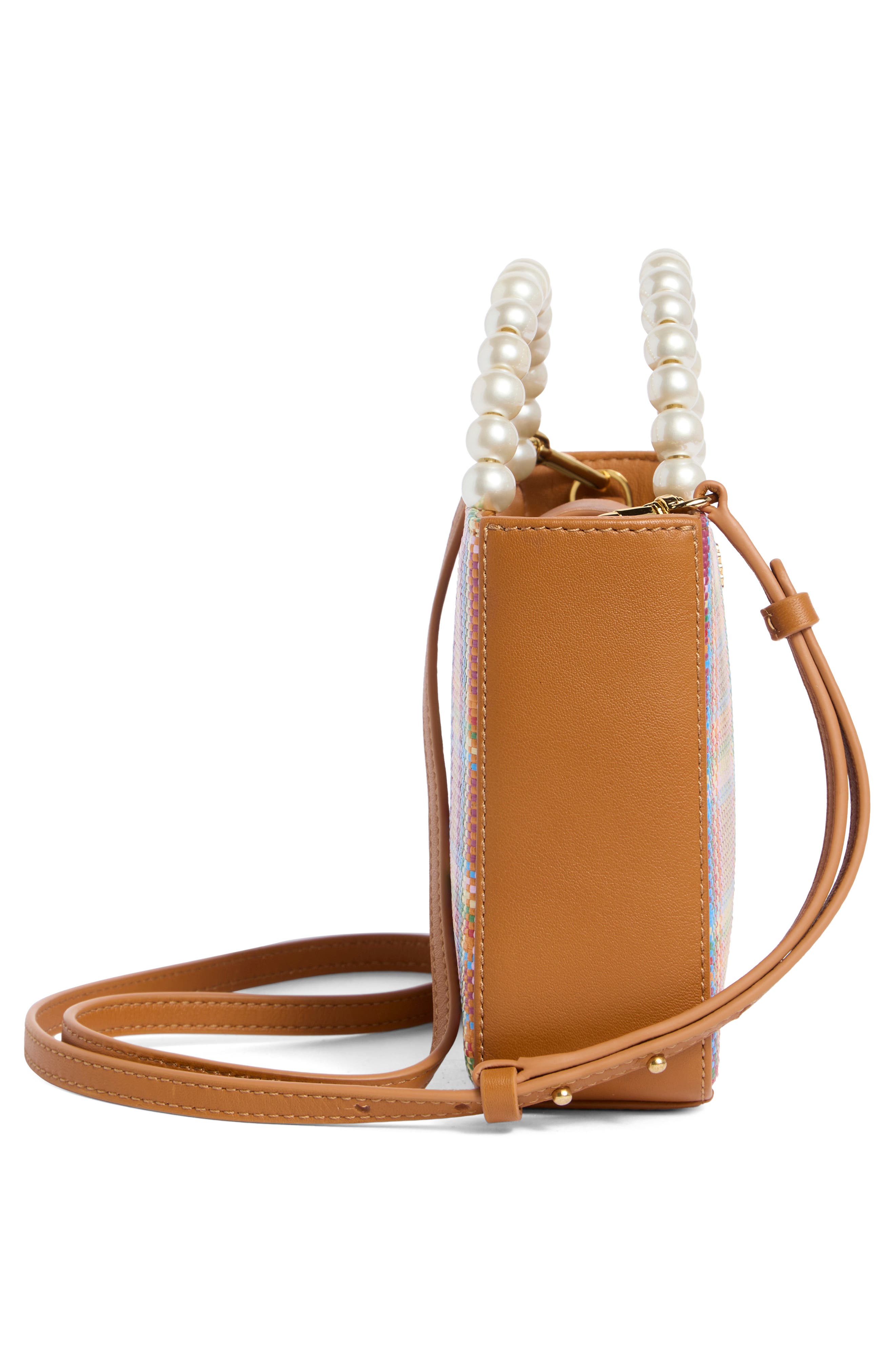 Lele Sadoughi Mini Maya Raffia Tote, Alternate, color, Picnic Plaid