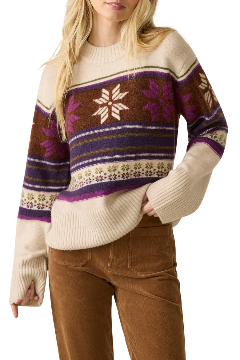 Winter Solstice Wool Blend Sweater, Main, color, MULTI SNOWFLAKE