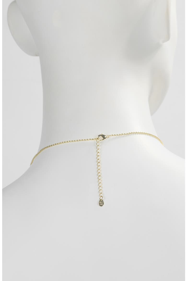 Pavé CZ Ball Beaded Necklace, Alternate, color, GOLD