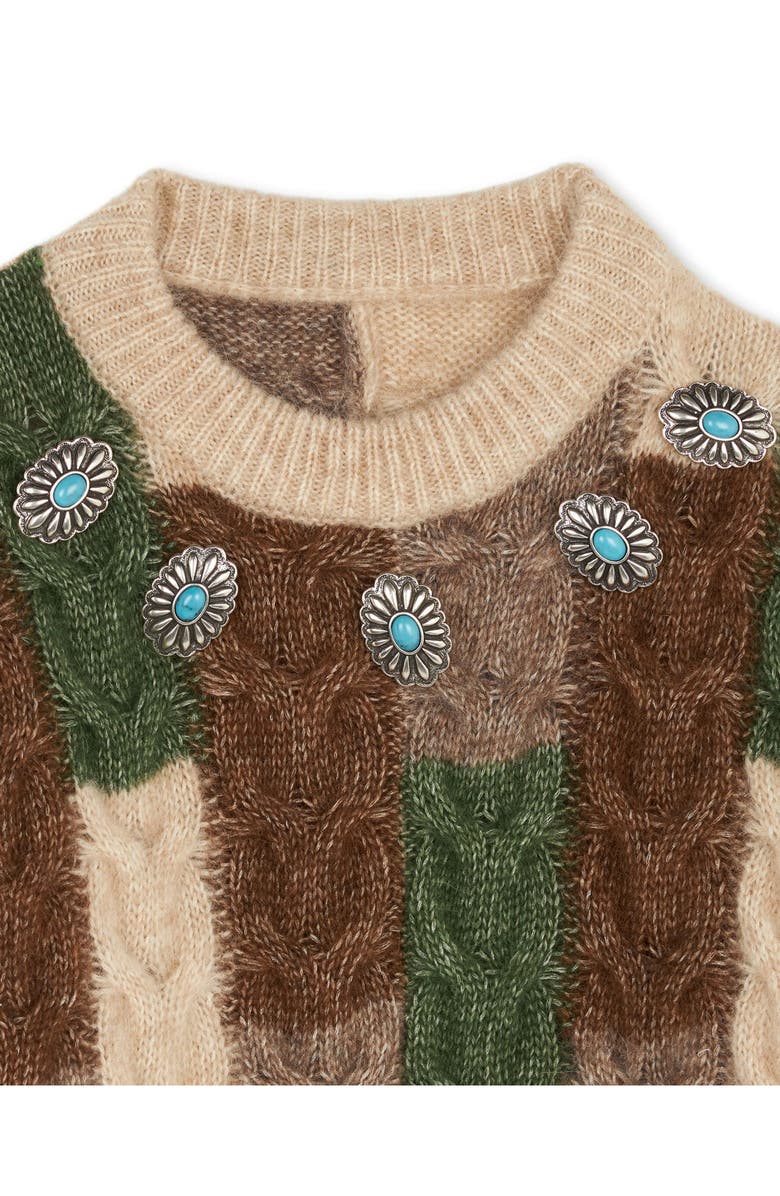 Fortela Multicolored Patchwork Crew Neck Sweater, Alternate, color, Multicolor