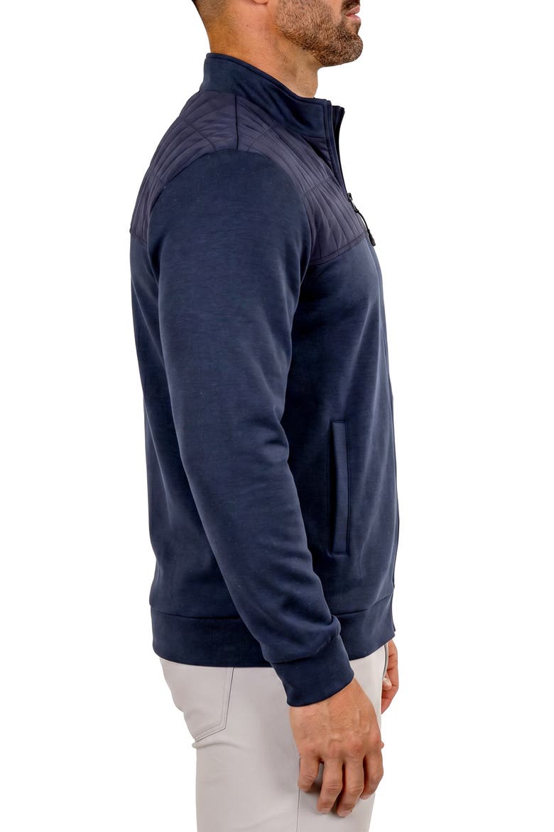 Mercerized Cotton Quarter Zip Pullover, Alternate, color, BLUE