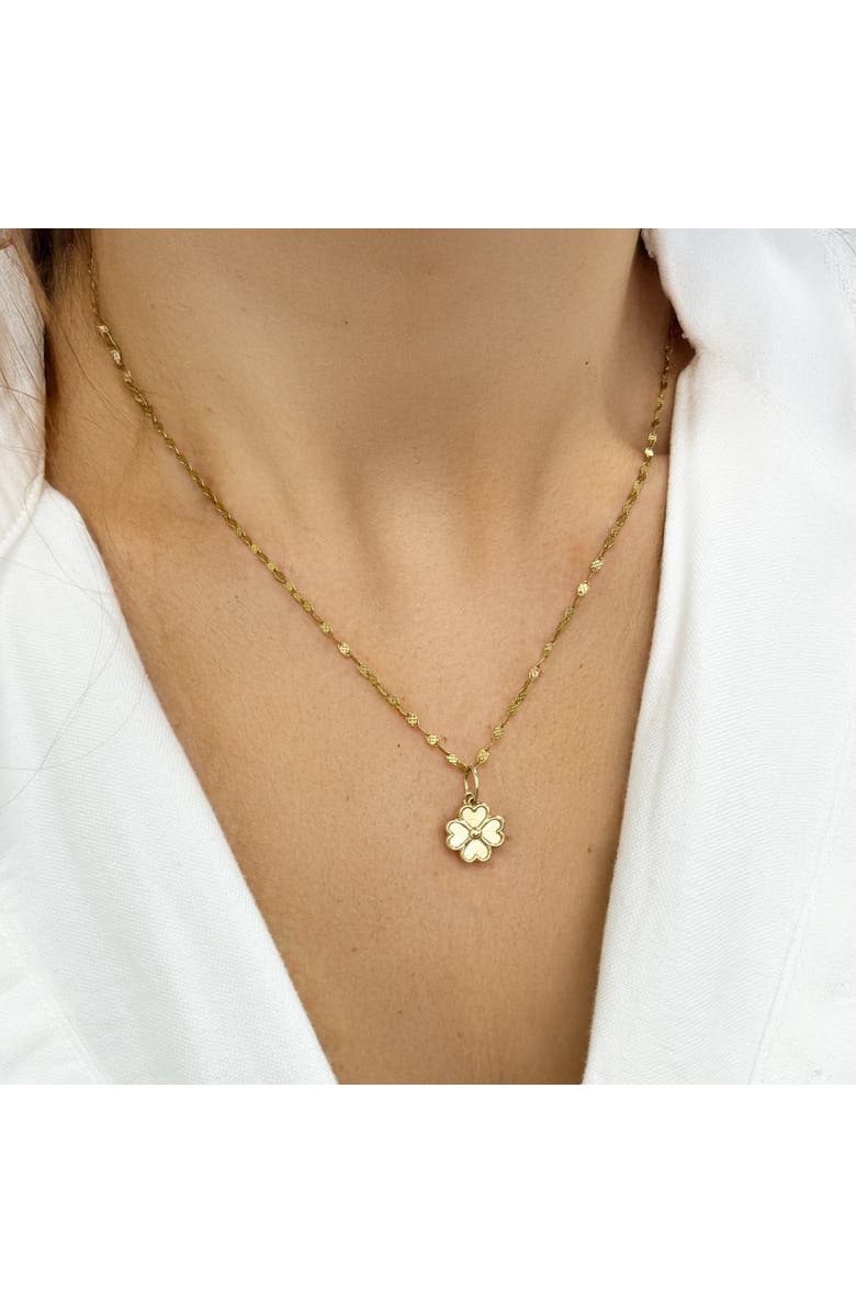 The Lovery Fine Jewelry Gold Four Leaf Clover Charm, Alternate, color, Yellow Gold