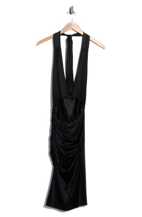 Romy Deep V-Neck Draped Asymmetrical Dress