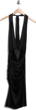 ALICE + OLIVIA Romy Deep V-Neck Draped Asymmetrical Dress