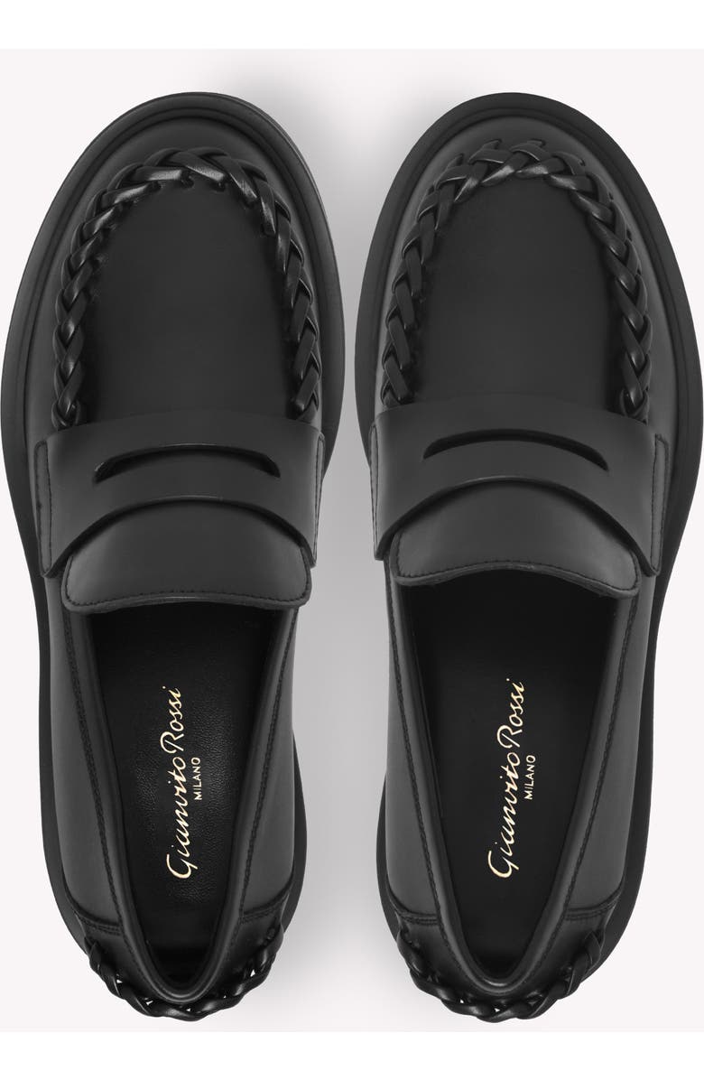 Gianvito Rossi Yuna Loafer Mocassin, Alternate, color, Black Calf Leather