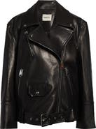 Khaite Hansel Oversize Lambskin Leather Biker Jacket