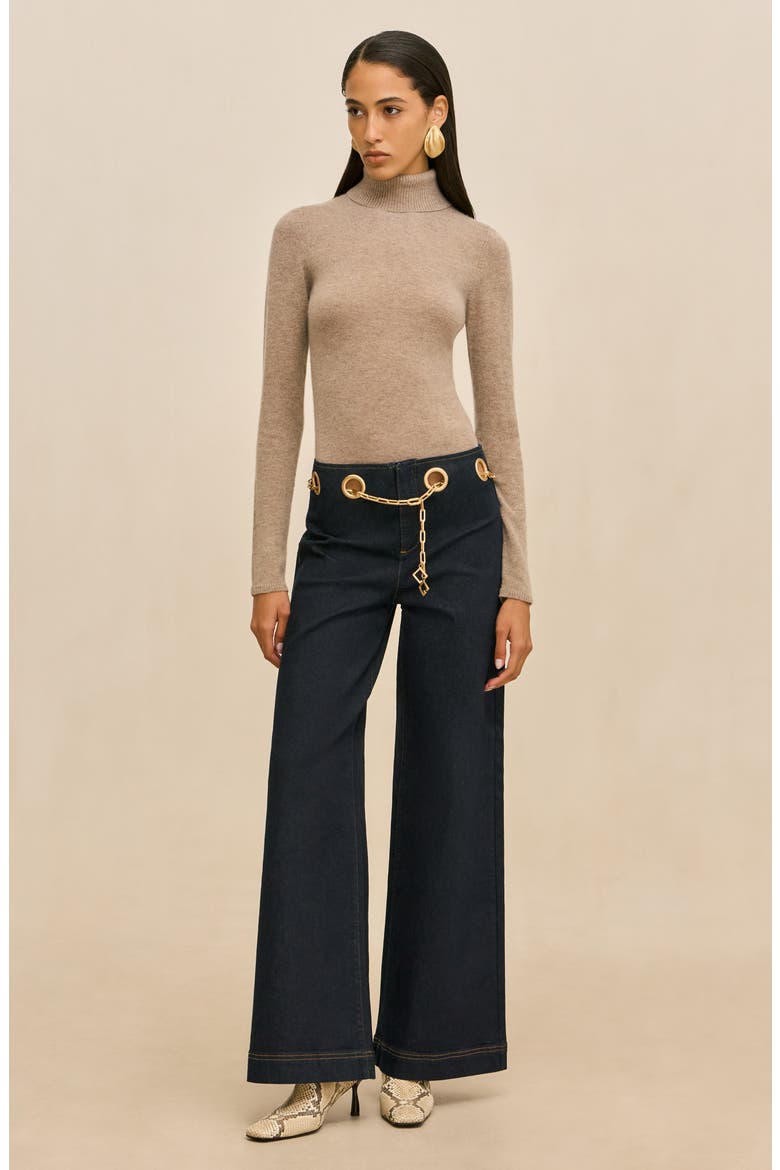 Alice Turtleneck Wool & Cashmere Sweater, Alternate, color, LARK