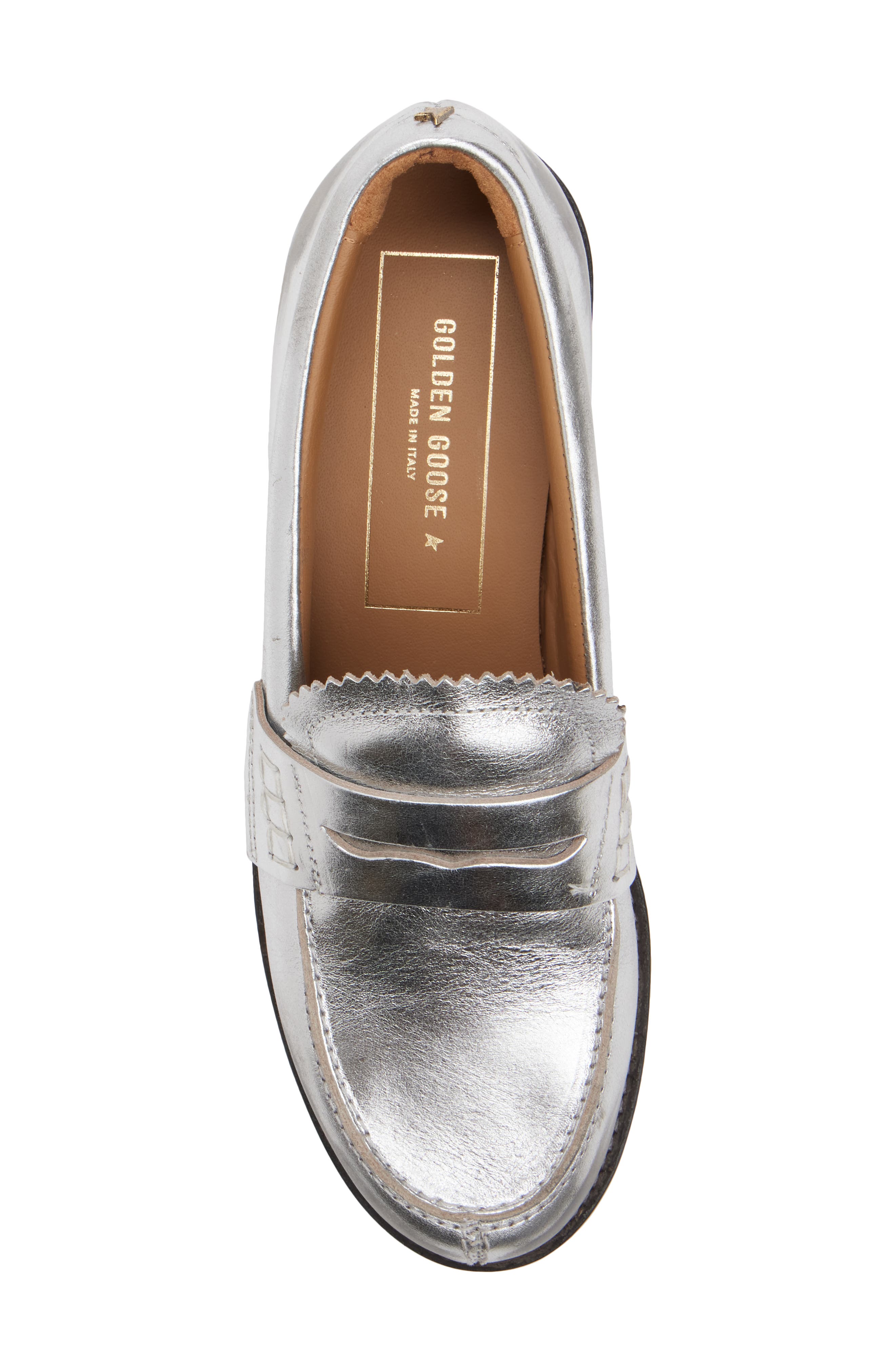 Golden Goose Jerry Penny Loafer, Alternate, color, Silver