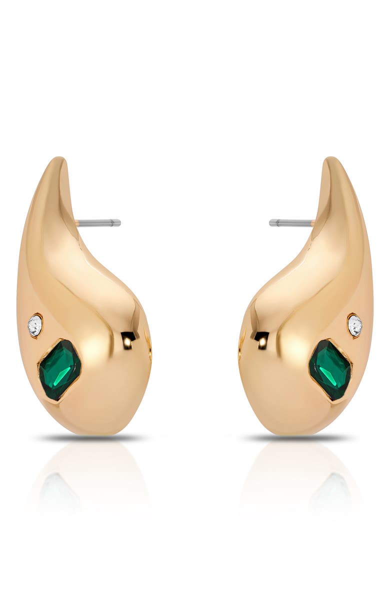Ettika Teardrop Statement Earrings, Alternate, color, Green