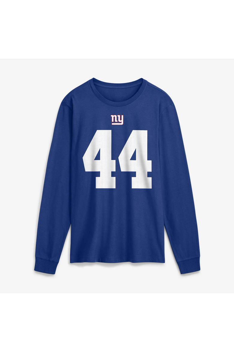 Men's Nike Cam Skattebo Royal New York Giants Name & Number Long Sleeve T-Shirt, Alternate, color, Royal