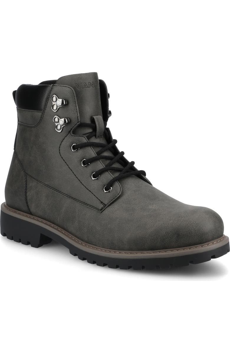 VANCE CO Rogue Lace-Up Boot, Main, color, Charcoal