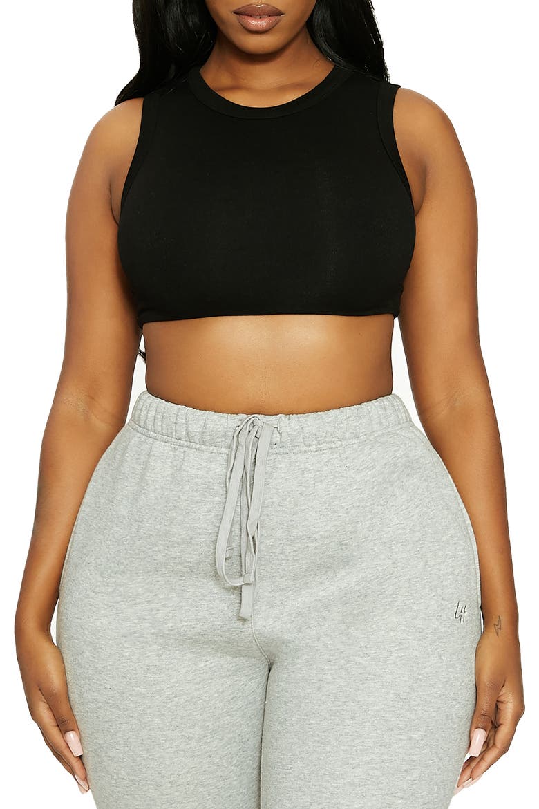 LORI CROP SL TANK, Main, color, BLACK