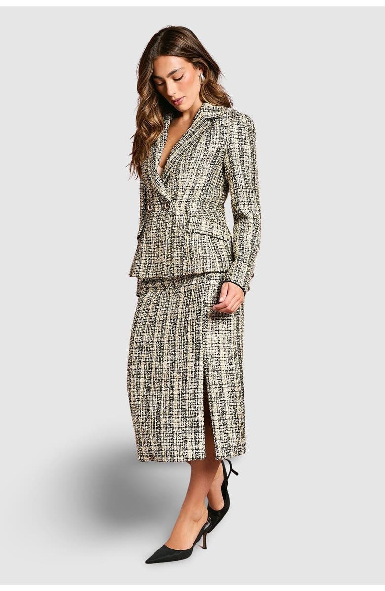 Coast Sequin Tweed Midi Skirt, Alternate, color, Mono