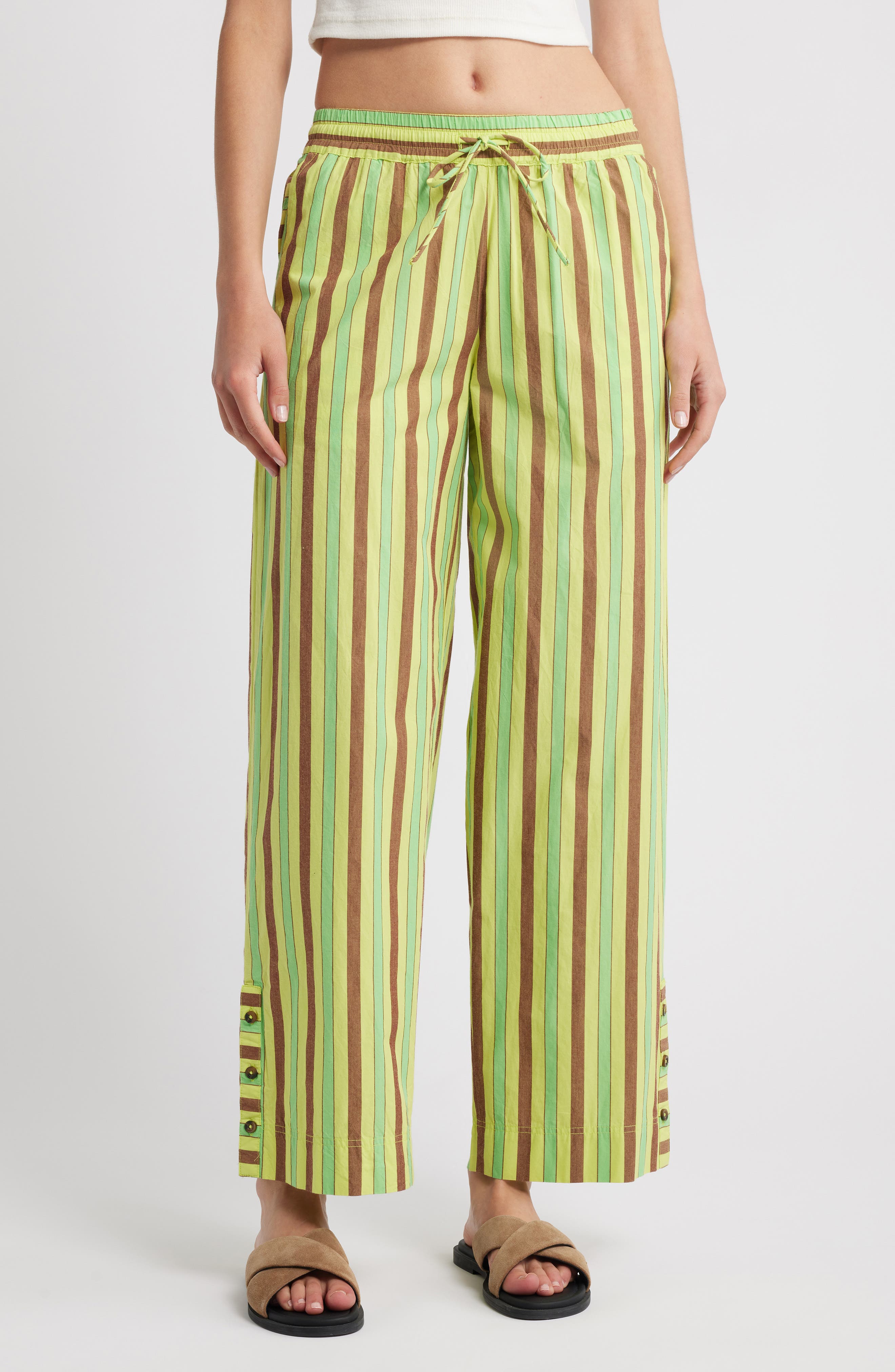 Damson Madder Ritik Tie Waist Wide Leg Organic Cotton Pants