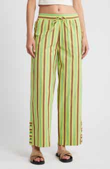 Damson Madder Ritik Tie Waist Wide Leg Organic Cotton Pants