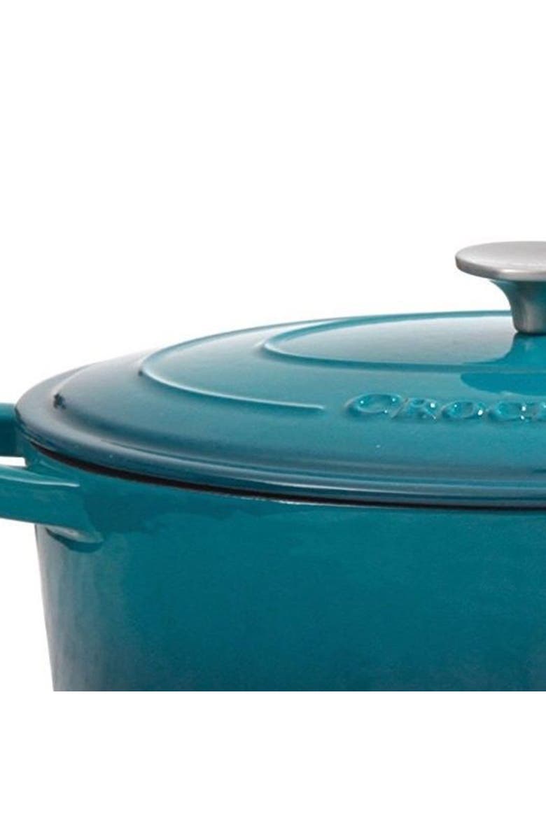 Crock-pot 5 Quart Round Enameled Cast Iron Dutch Oven, Alternate, color, Blue