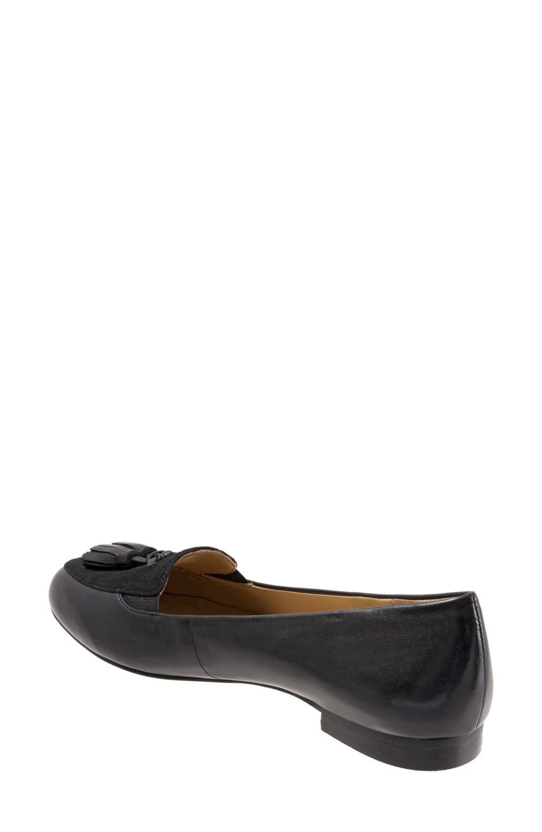 'Caroline' Tassel Loafer, Alternate, color, BLACK SUEDE