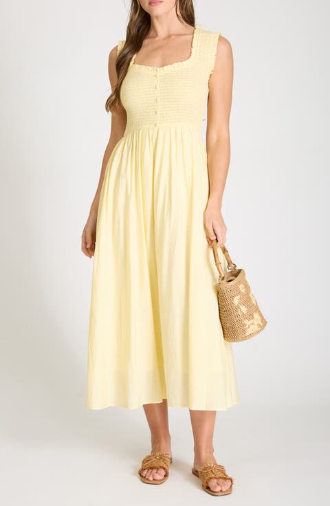 Smocked Midi Dress