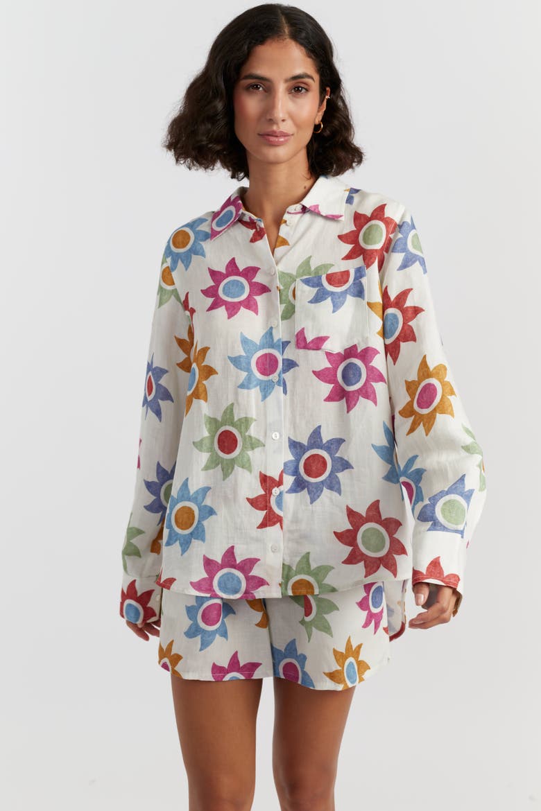 Cotton Sol Shirt, Main, color, Cream/Multi