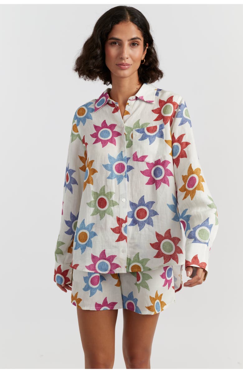 Chinti & Parker Cotton Sol Shirt, Main, color, Cream/Multi