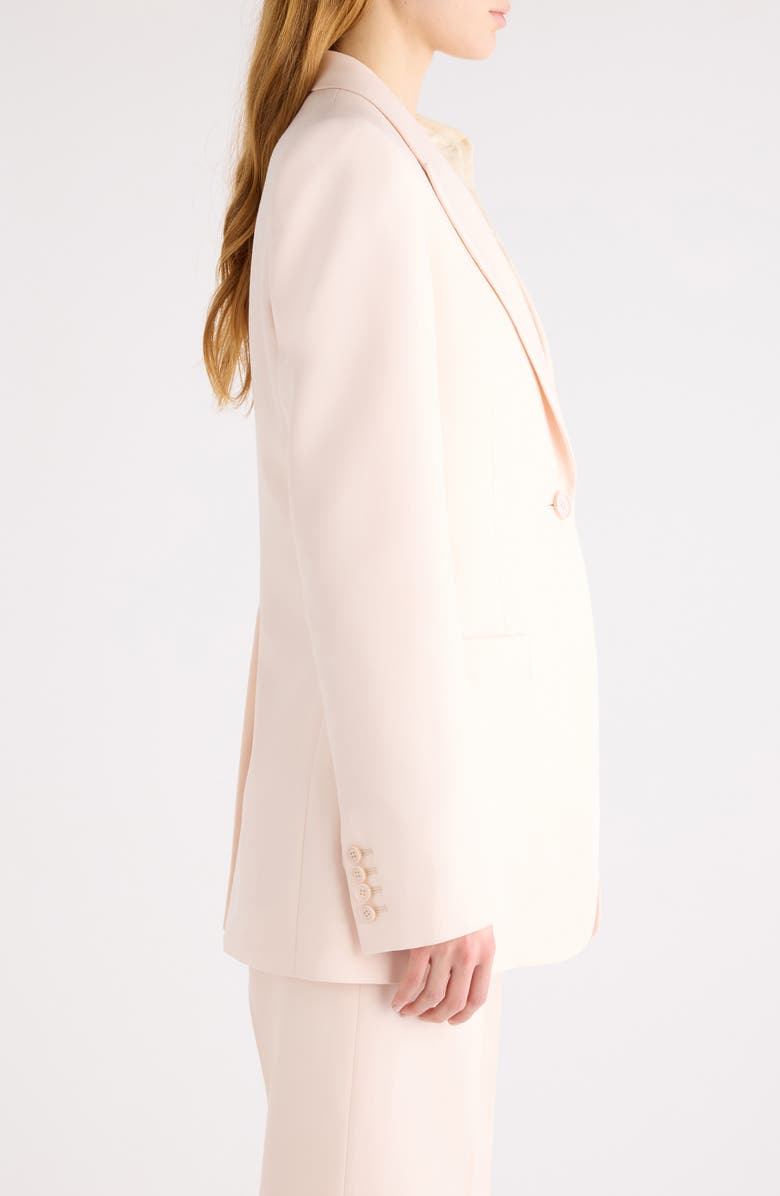 Chloé One-Button Virgin Wool Gabardine Blazer, Alternate, color, Biscuit Pink