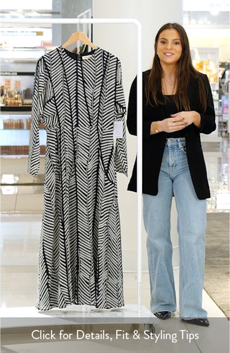 Mila Chevron Stripe Long Sleeve Maxi Dress, sales video thumbnail
