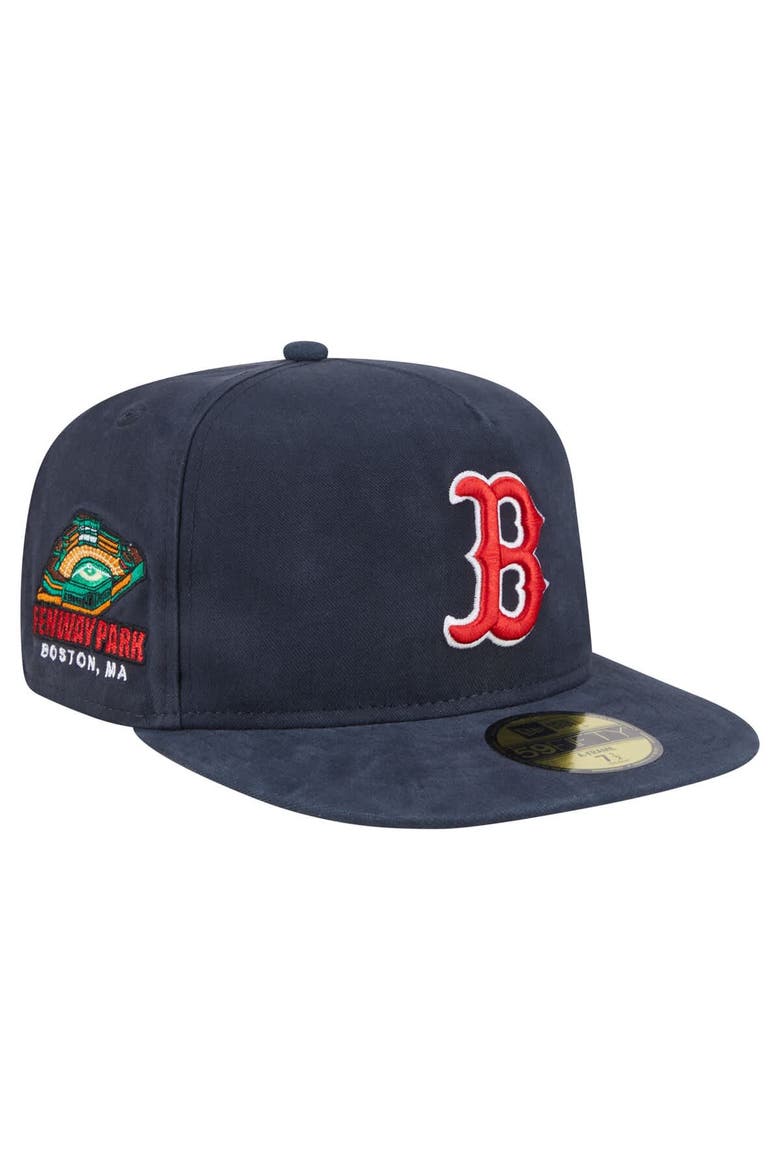 Men's New Era  Navy Boston Red Sox Championship Side Flag A-Frame 59FIFTY Fitted Hat, Alternate, color, Navy