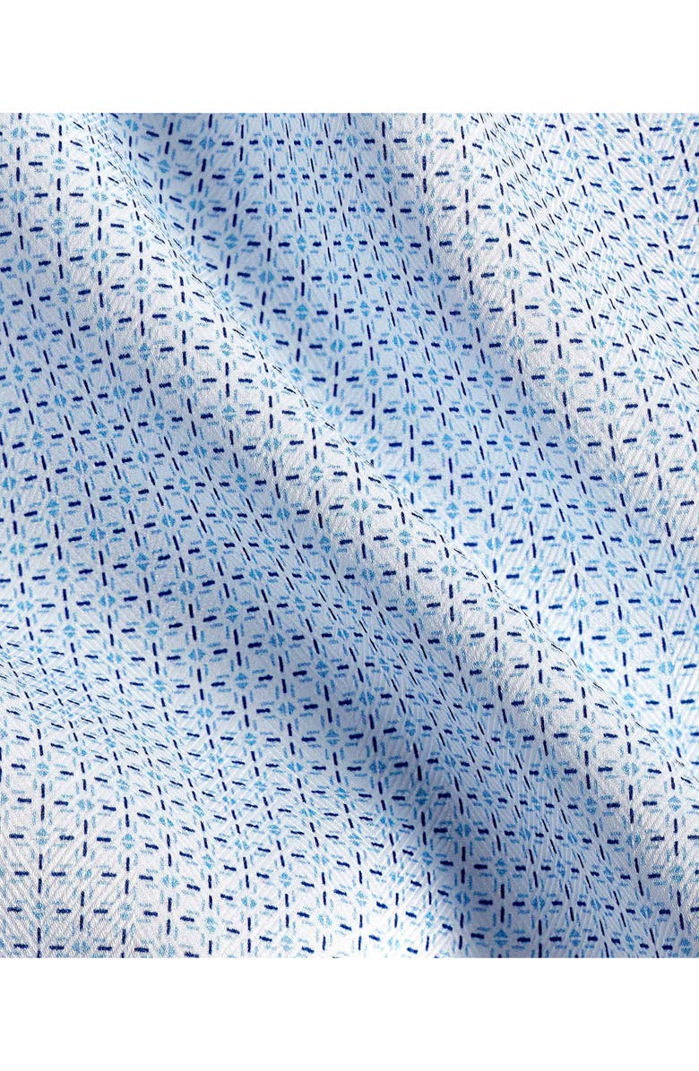 David Donahue Regular Fit Geometric Print Cotton Dress Shirt, Alternate, color, White/ Blue