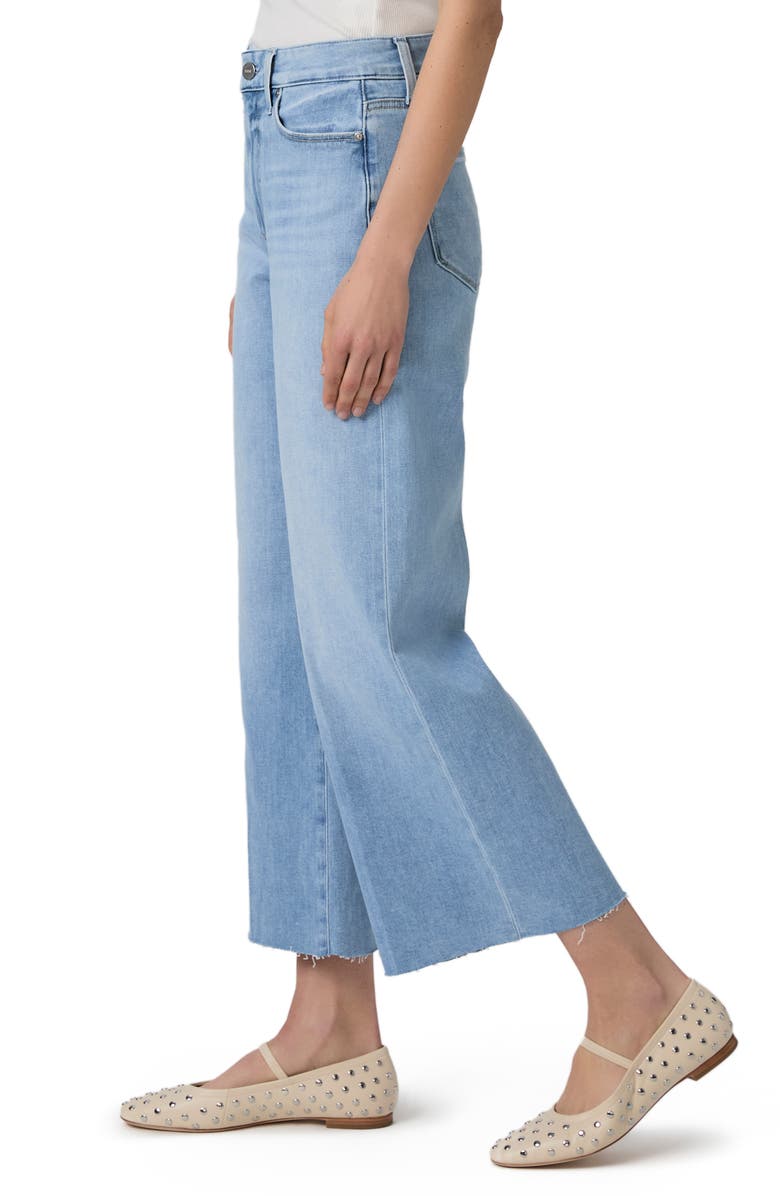 PAIGE Anessa High Waist Frayed Hem Crop Wide Leg Jeans, Alternate, color, Luminaries