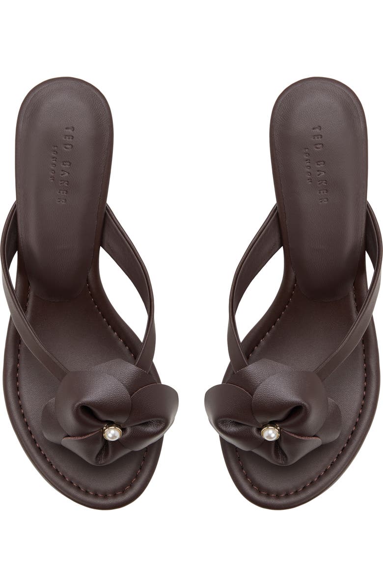 Ted Baker London Birdie Floral Sandal, Alternate, color, Dark Brown