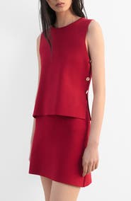 MANGO Side Button Sleeveless Top
