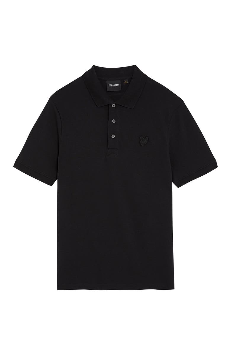 Lyle & Scott Tonal Eagle Polo Shirt, Alternate, color, Jet Black