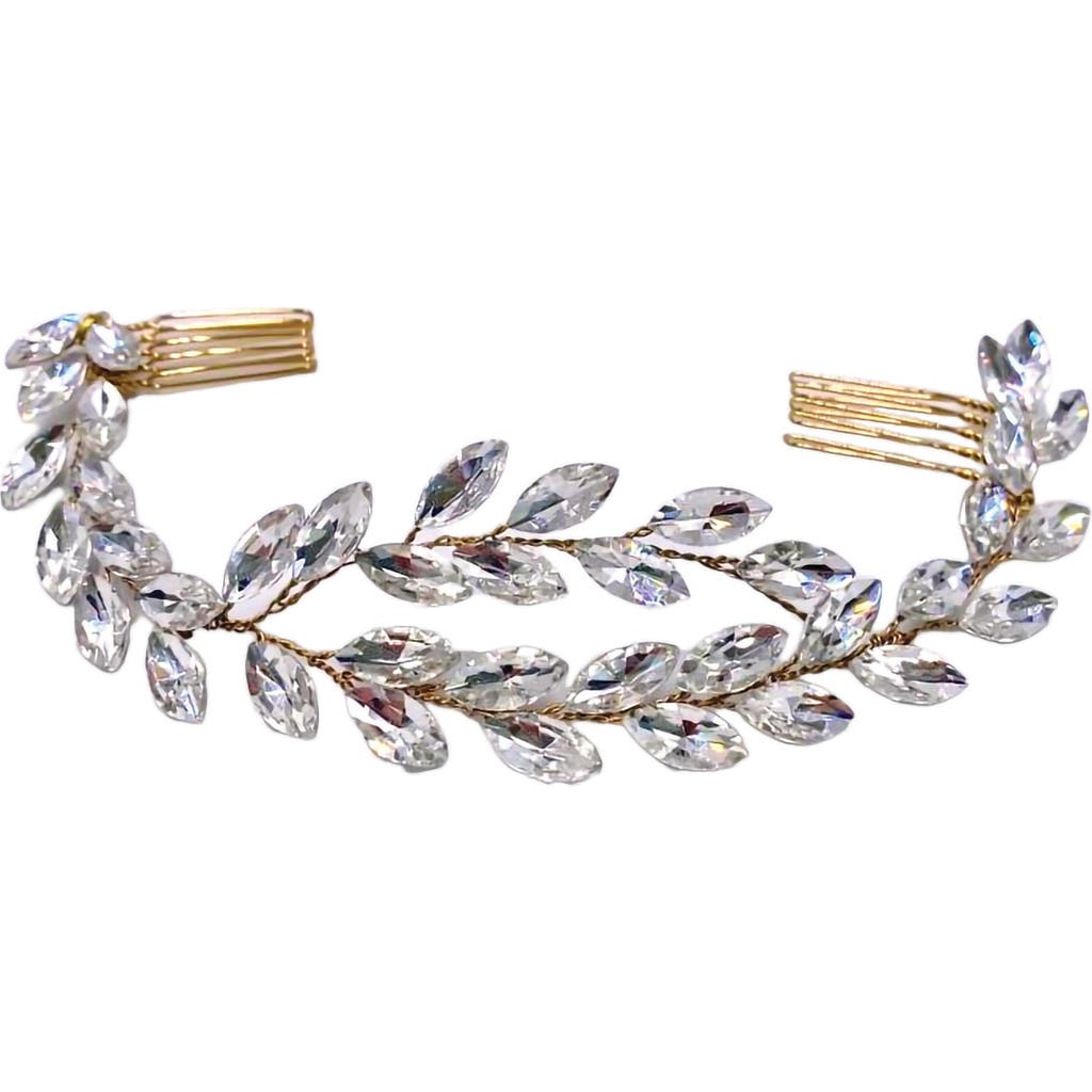 Brides & Hairpins Adara Crystal Halo Comb in Gold  product