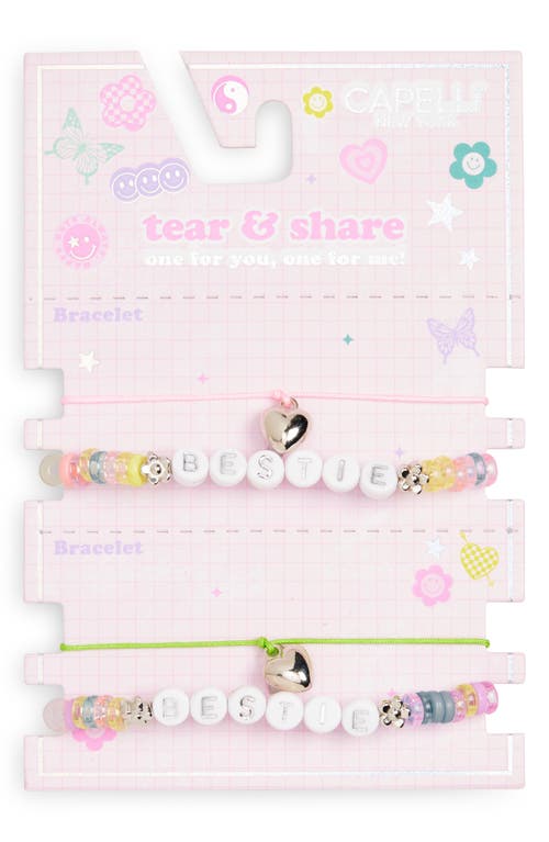 CAPELLI NEW YORK CAPELLI NEW YORK KIDS' 4-PACK BESTIE HEART BRACELETS
