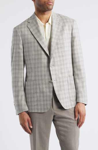 Vince Iker Regular Fit Plaid Silk & Wool Sport Coat