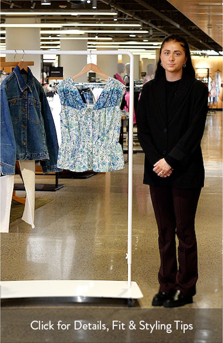 Paisley Print Sleeveless Peplum Shirt, sales video thumbnail