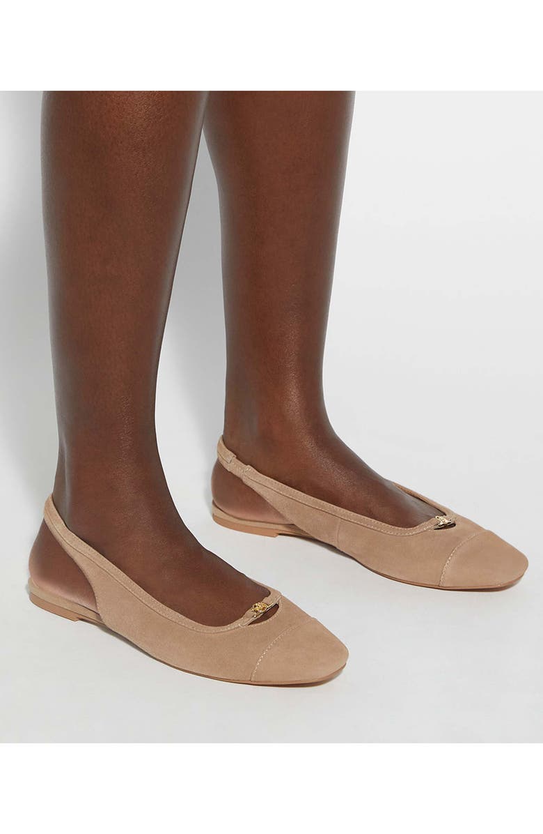 Dune London Hanna Slingback Cap Toe Flat, Alternate, color, Caramel