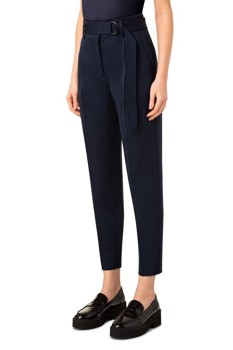 Fred Wool Gabardine Tapered Ankle Pants, Alternate, color, NAVY