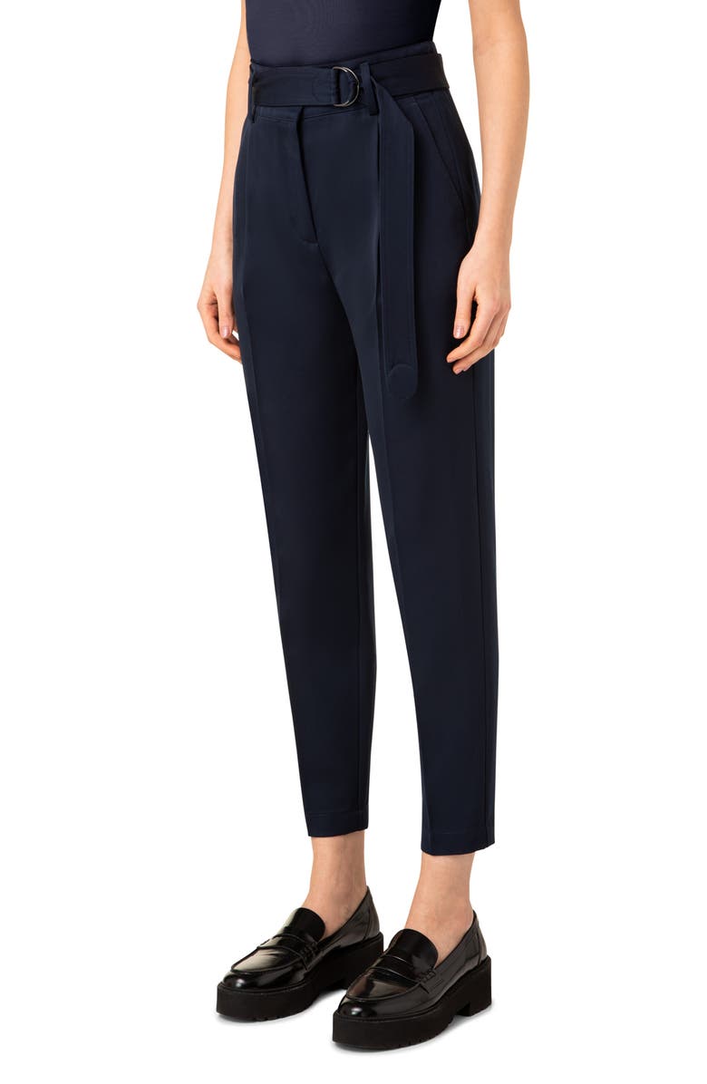 Akris punto Fred Wool Gabardine Tapered Ankle Pants, Alternate, color,