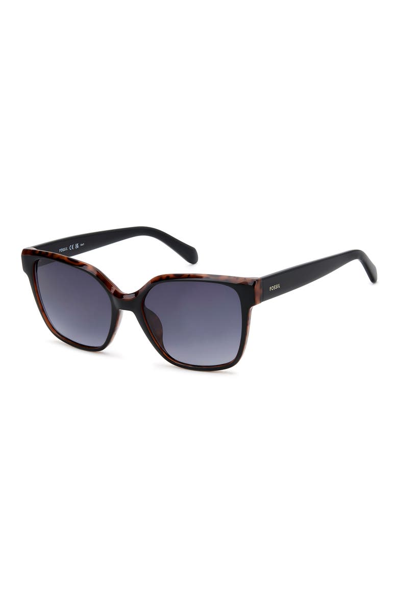 55mm Gradient Cat Eye Sunglasses, Alternate, color, BLACK/ DARK GREY SF