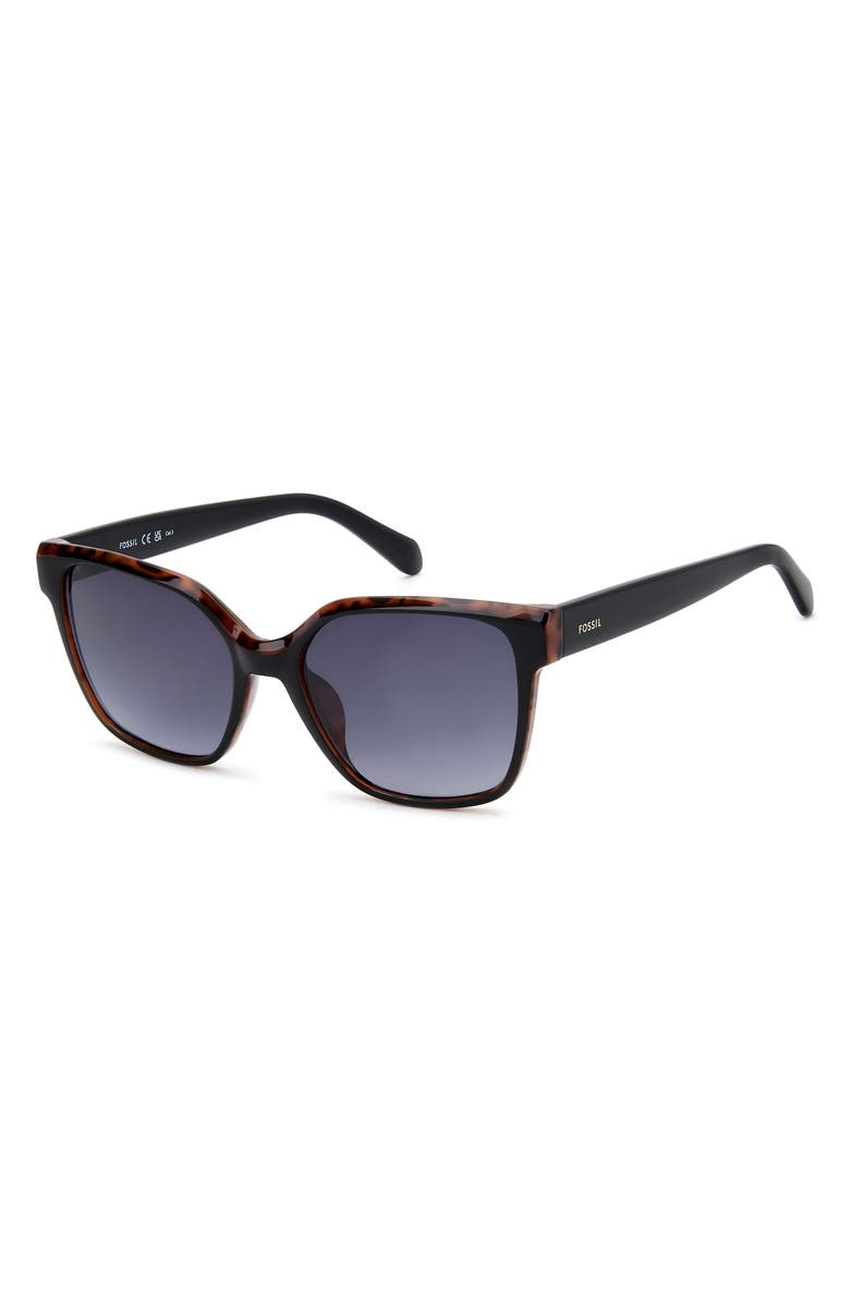Fossil 55mm Gradient Cat Eye Sunglasses, Alternate, color, Black/ Dark Grey Sf