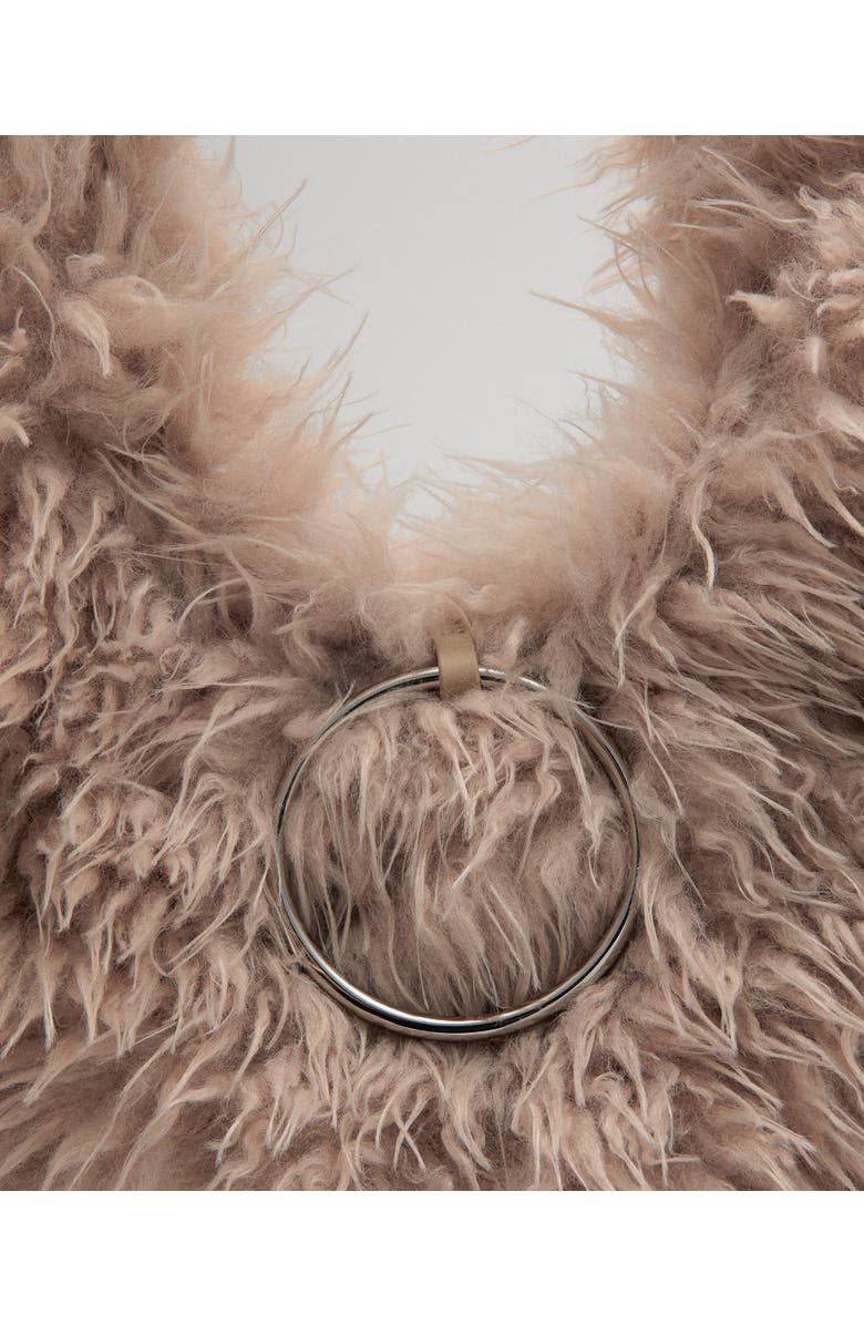 MANGO Faux Fur Hobo Bag, Alternate, color,